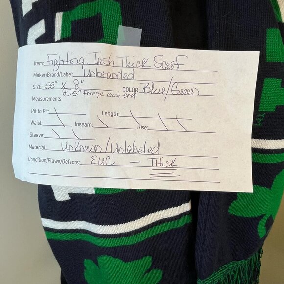 UNIVERSITY OF NOTRE DAME Fighting Irish Embroidered Winter SCARF NEW - Picture 2 of 5